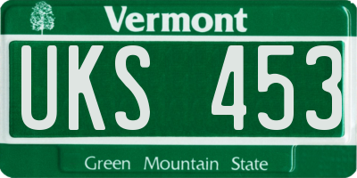 VT license plate UKS453