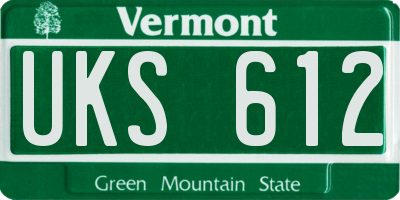 VT license plate UKS612