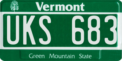 VT license plate UKS683