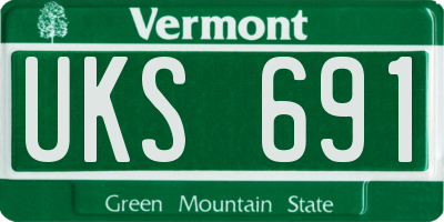 VT license plate UKS691