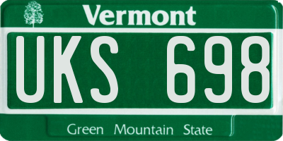 VT license plate UKS698