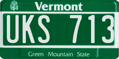 VT license plate UKS713
