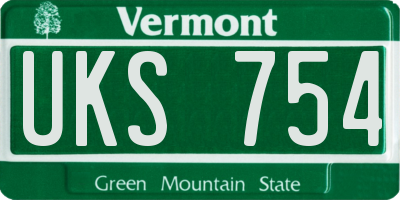 VT license plate UKS754