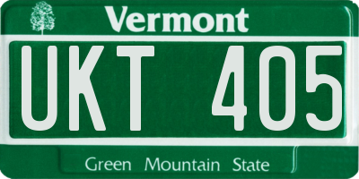 VT license plate UKT405