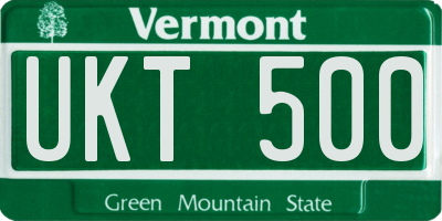 VT license plate UKT500