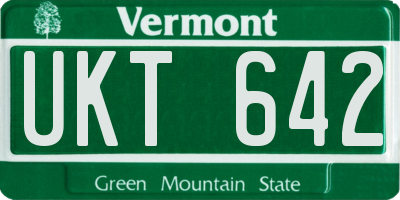 VT license plate UKT642