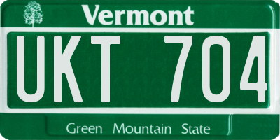 VT license plate UKT704