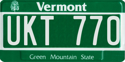 VT license plate UKT770
