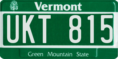 VT license plate UKT815