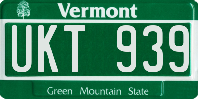 VT license plate UKT939