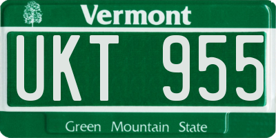 VT license plate UKT955