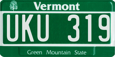 VT license plate UKU319