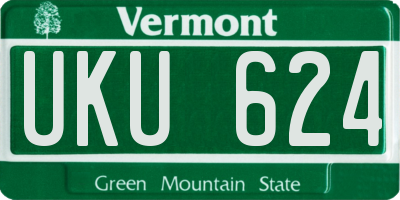 VT license plate UKU624