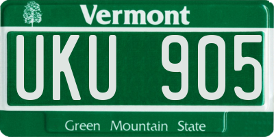 VT license plate UKU905