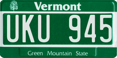 VT license plate UKU945
