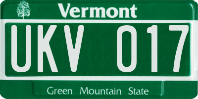 VT license plate UKV017