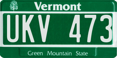 VT license plate UKV473