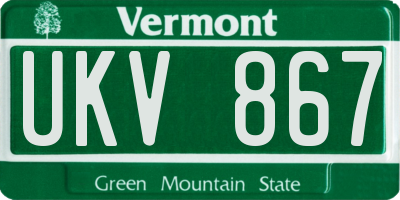 VT license plate UKV867