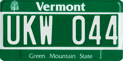 VT license plate UKW044