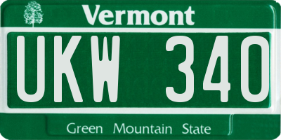 VT license plate UKW340