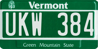 VT license plate UKW384
