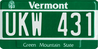 VT license plate UKW431