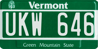 VT license plate UKW646