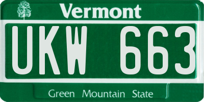 VT license plate UKW663