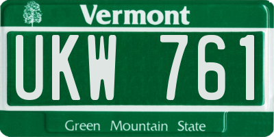 VT license plate UKW761