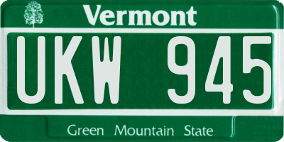 VT license plate UKW945