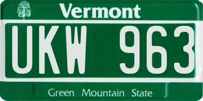 VT license plate UKW963