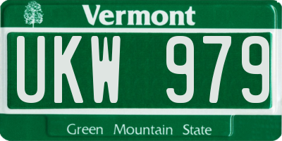 VT license plate UKW979
