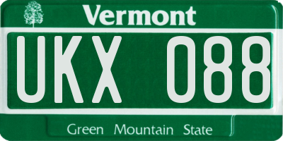 VT license plate UKX088