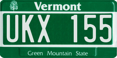 VT license plate UKX155