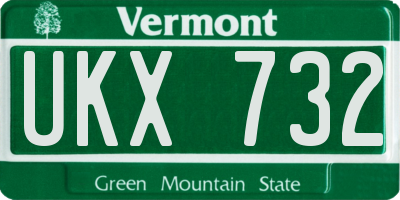 VT license plate UKX732