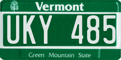 VT license plate UKY485
