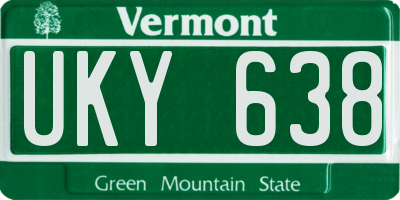 VT license plate UKY638