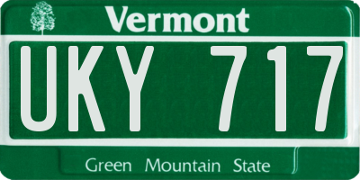 VT license plate UKY717
