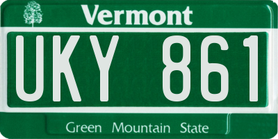 VT license plate UKY861