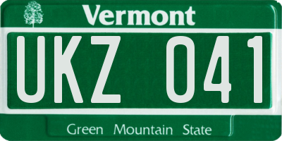 VT license plate UKZ041
