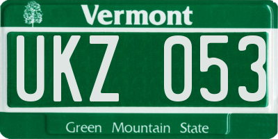 VT license plate UKZ053