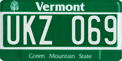 VT license plate UKZ069