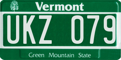 VT license plate UKZ079