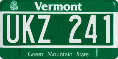 VT license plate UKZ241