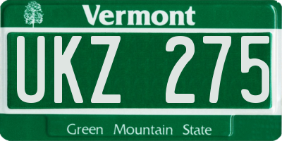 VT license plate UKZ275