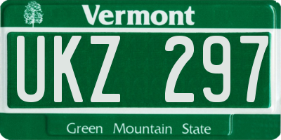 VT license plate UKZ297