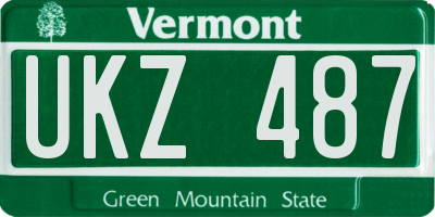 VT license plate UKZ487