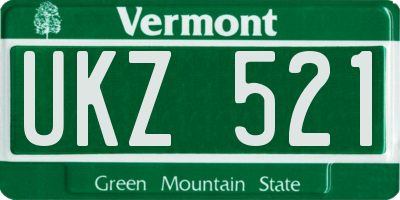 VT license plate UKZ521