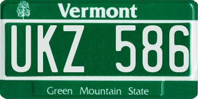 VT license plate UKZ586