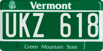 VT license plate UKZ618
